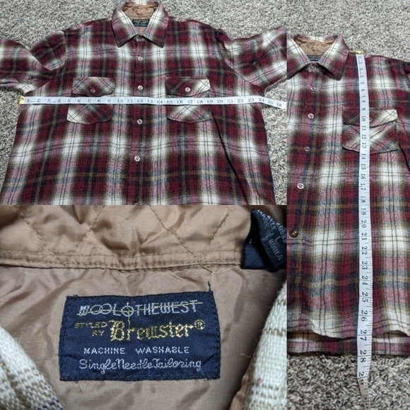 Vintage Wool O The West red white plaid button up L - Picture 4 of 6